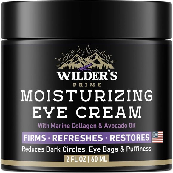 Wilder' Men's Eye Cream - Dark Circles Puffiness Marine Collagen Avocado Oil USA - Picture 1 of 3